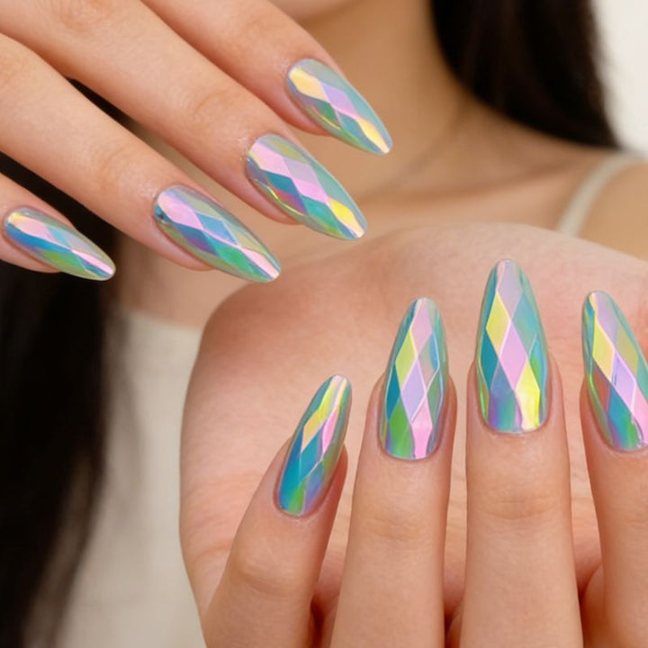 Elegant Geometric Design Nail Art Extensions Kalsten