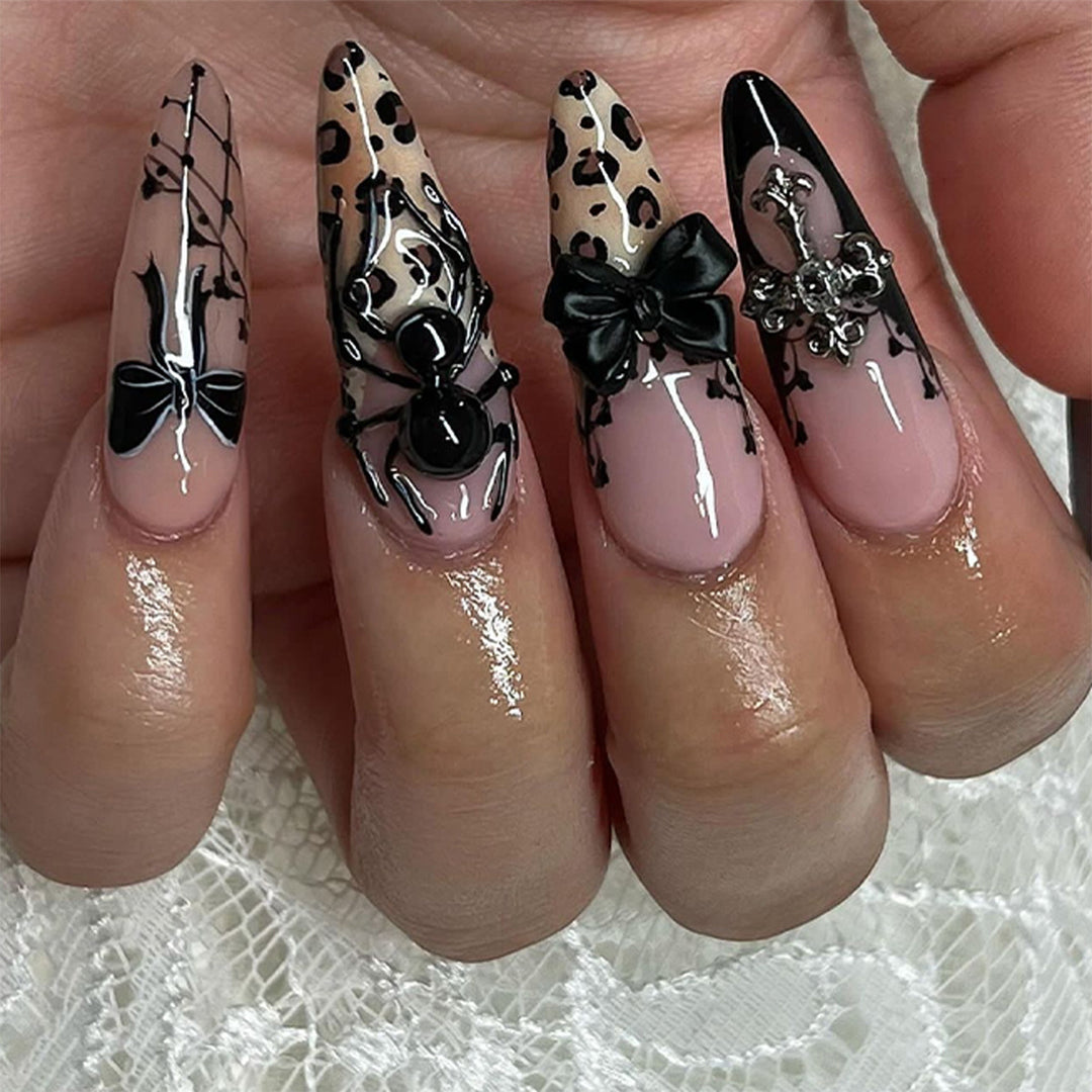 Creative acrylic nails in elegant leopard design Kalsten