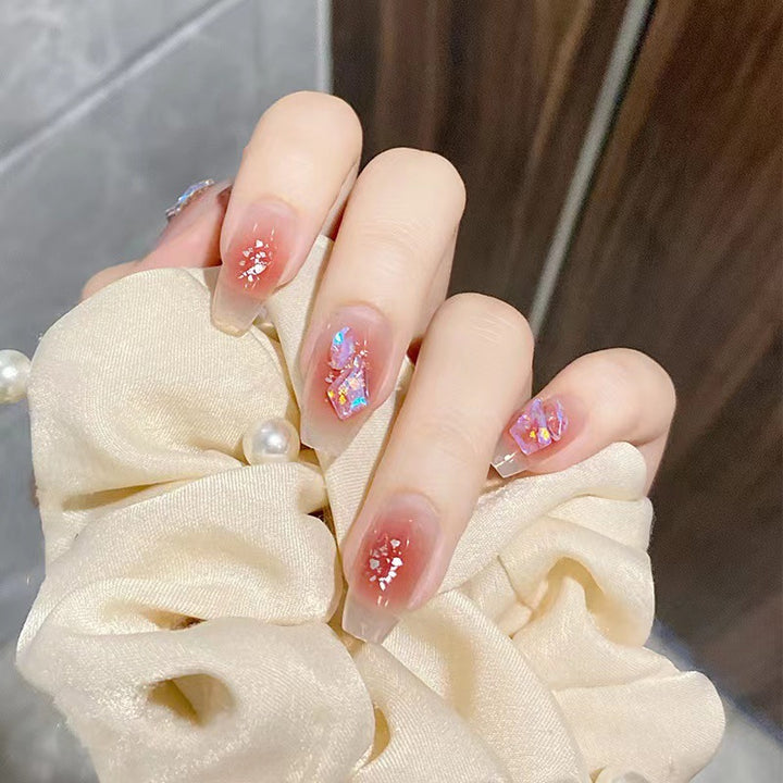 Artistic acrylic nails with glitter elements Kalsten