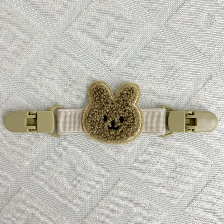 Plush Teddy Pacifier Clip with Safety Buckle and Elastic Strap