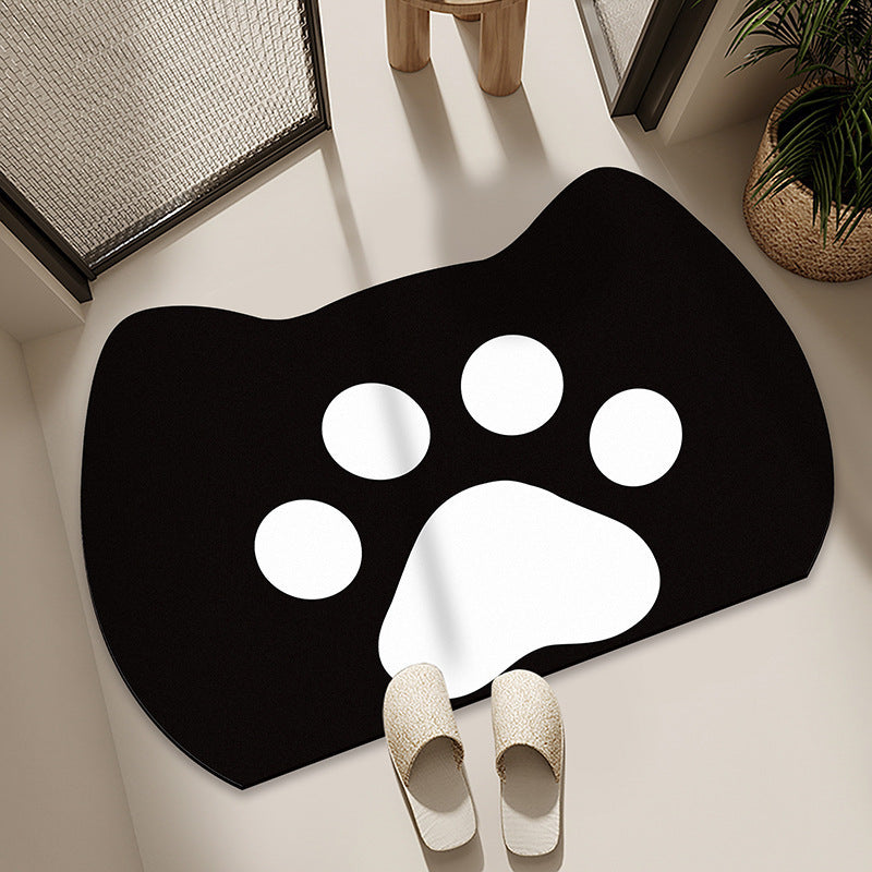 Cartoon Cat-Themed Bath Mat