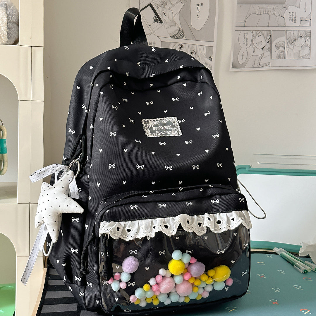 Playful Bow-Embellished School Backpack Kalsten