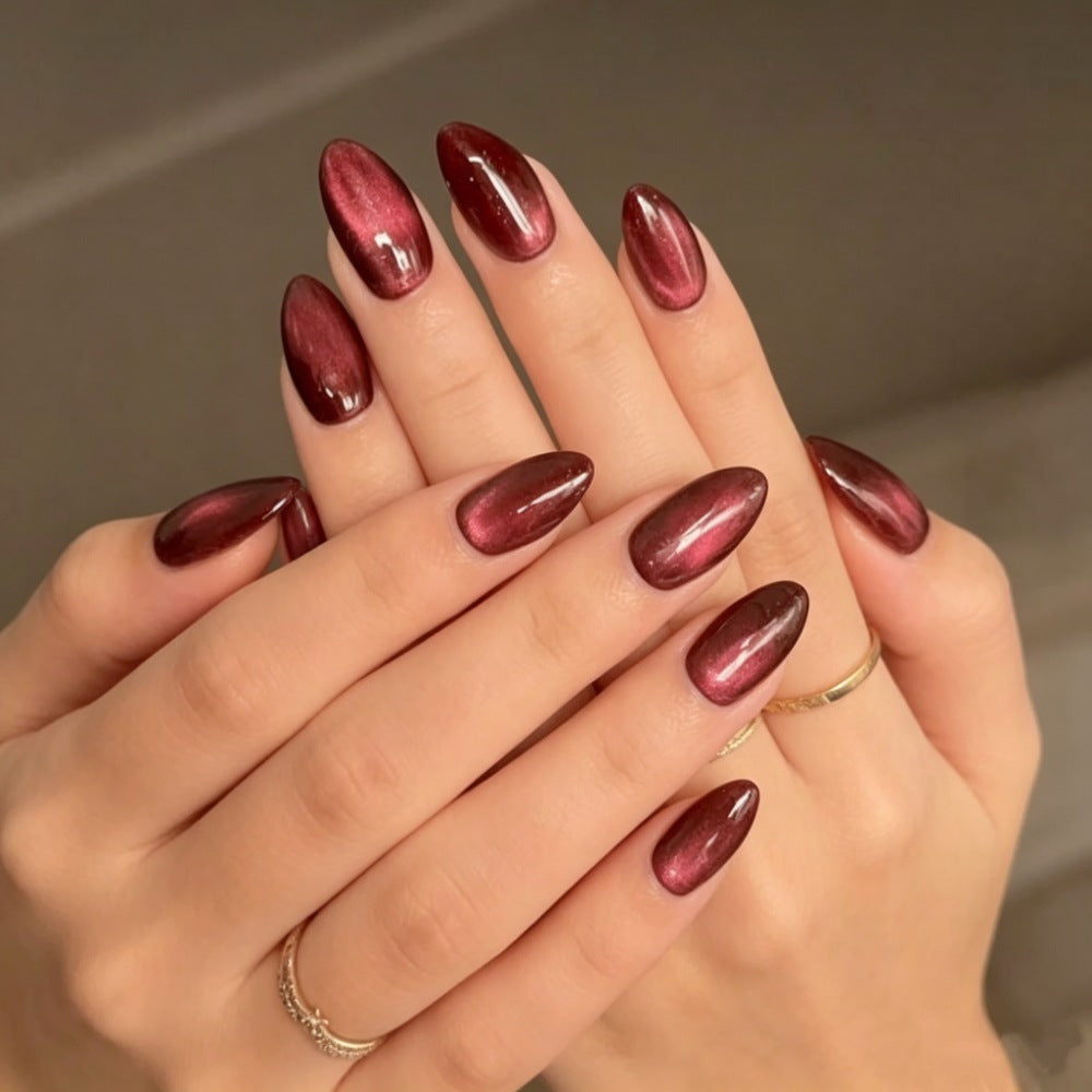 Glossy Ombre Almond-Shaped Press-On Nails Kalsten