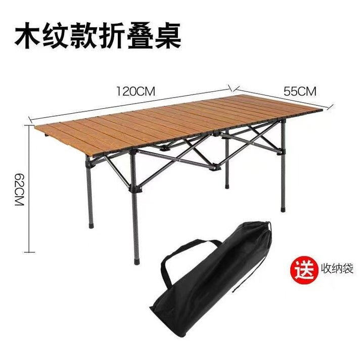 Folding Camping Table With Sturdy Aluminum Frame And Carry Bag Kalsten
