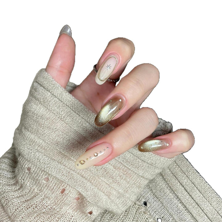 Artificial nails with glitter and star design Kalsten