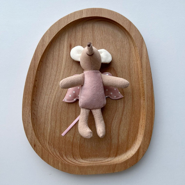 Handcrafted Cotton Plush Mouse Doll with Crocheted Dress