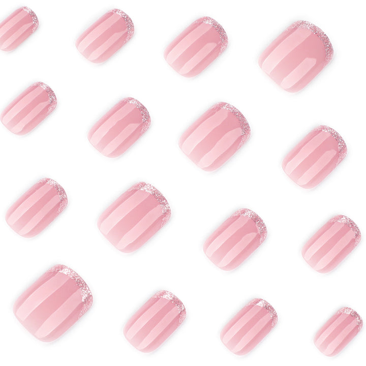 Glamorous nail extensions with glitter finish Kalsten