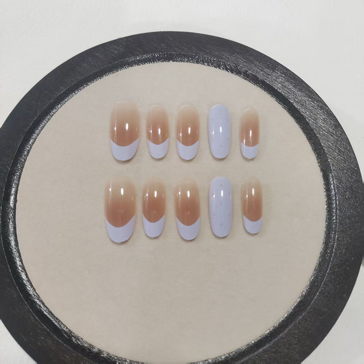Elegant French Tip Press-On Nail Set Kalsten