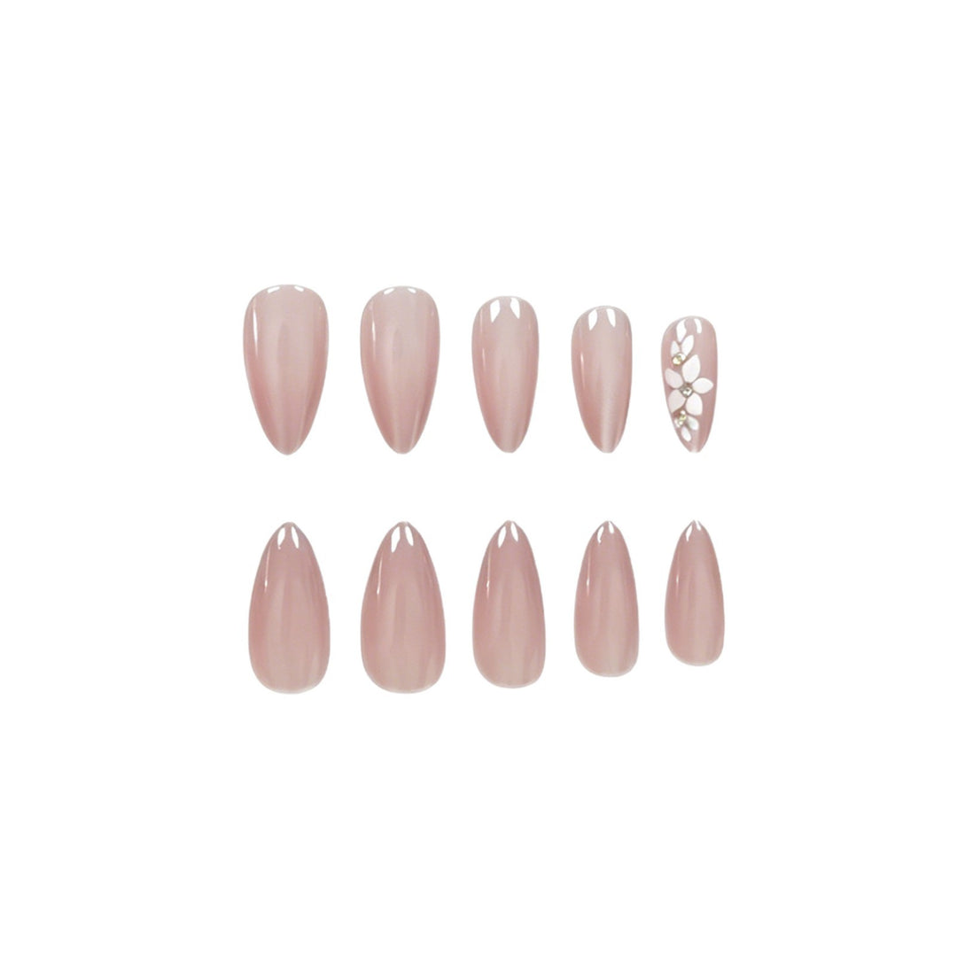Elegant Floral Press-On Nail Enhancements Kalsten