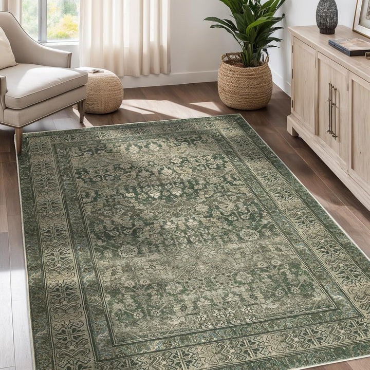 Vintage-inspired geometric rug