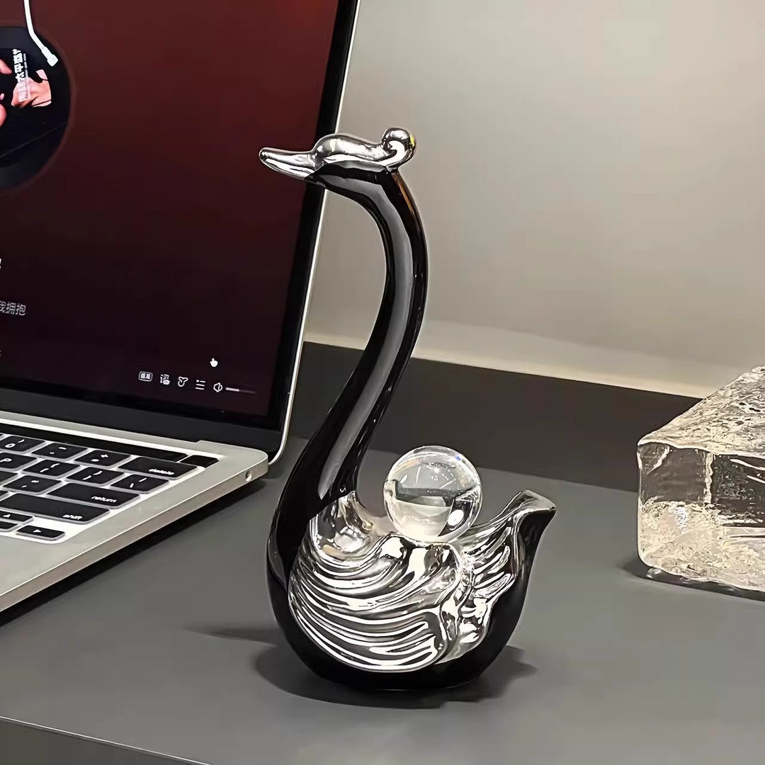 Elegant Ceramic Swan Figurines