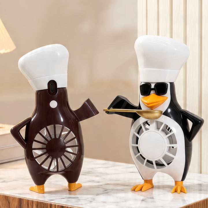 Ladies table fan in modern penguin design Kalsten