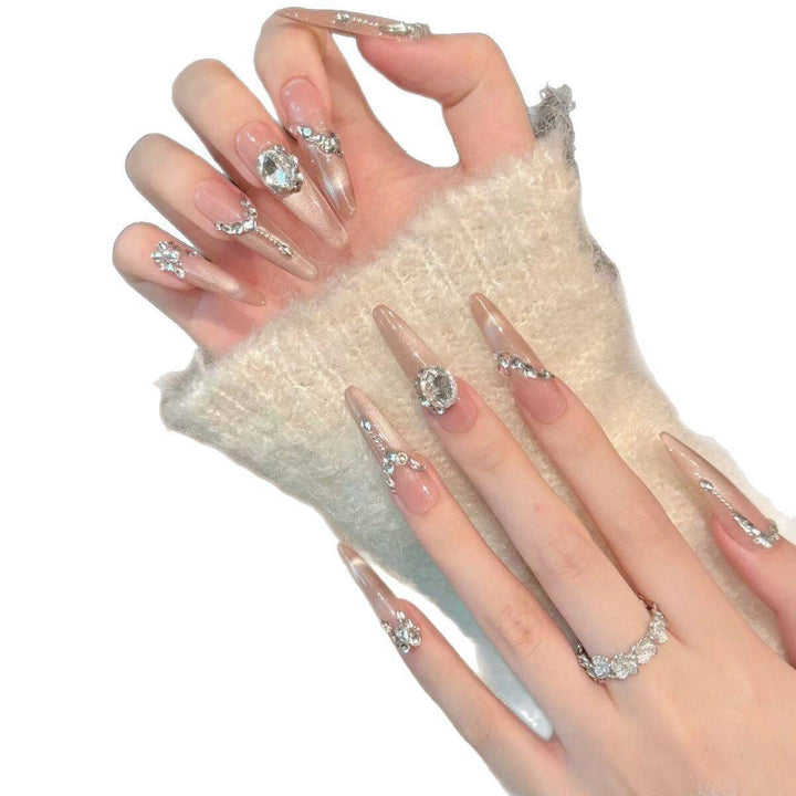 Decorative Press-On Nails with Gem Accents Kalsten