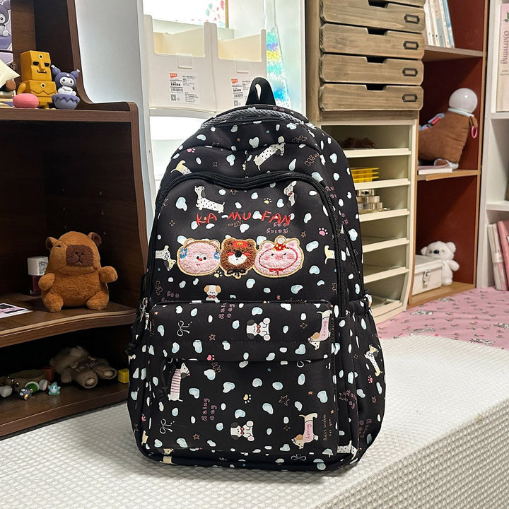 Embroidered Animal Character School Backpack Kalsten