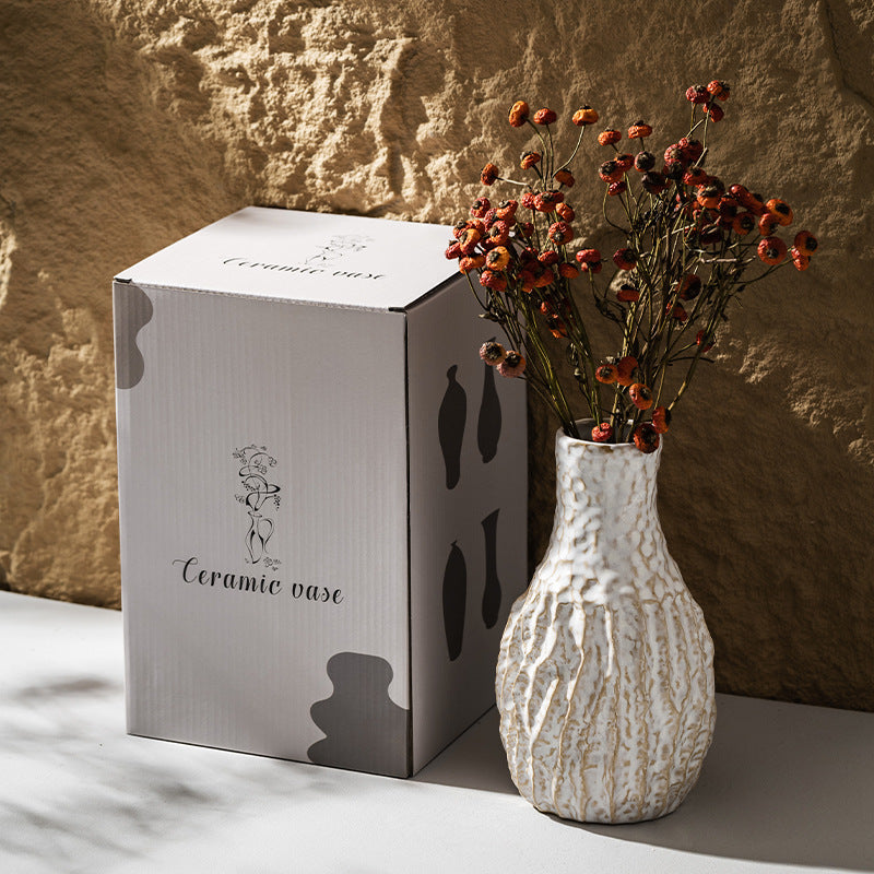 Textured Rustic Handmade Ceramic Table Drop Vase