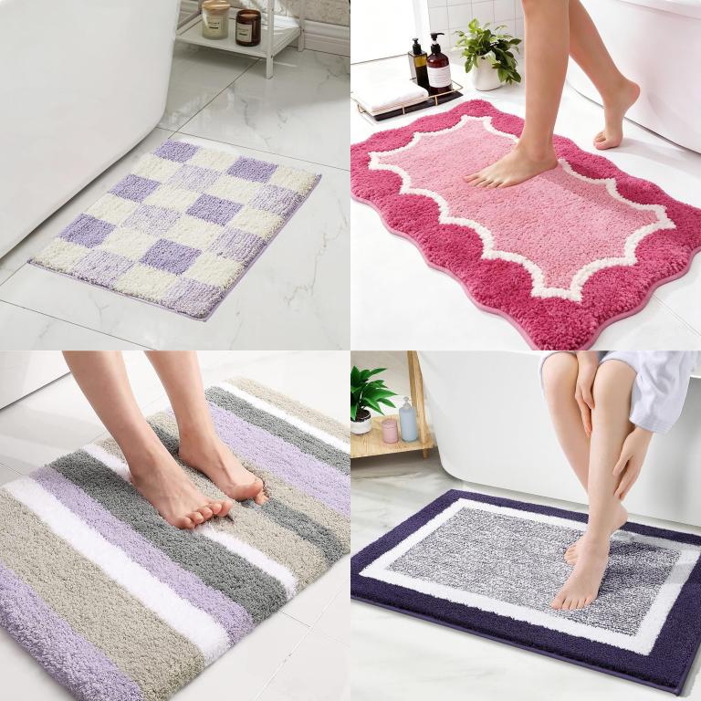 Floral Design Memory Foam Bath Mat Kalsten