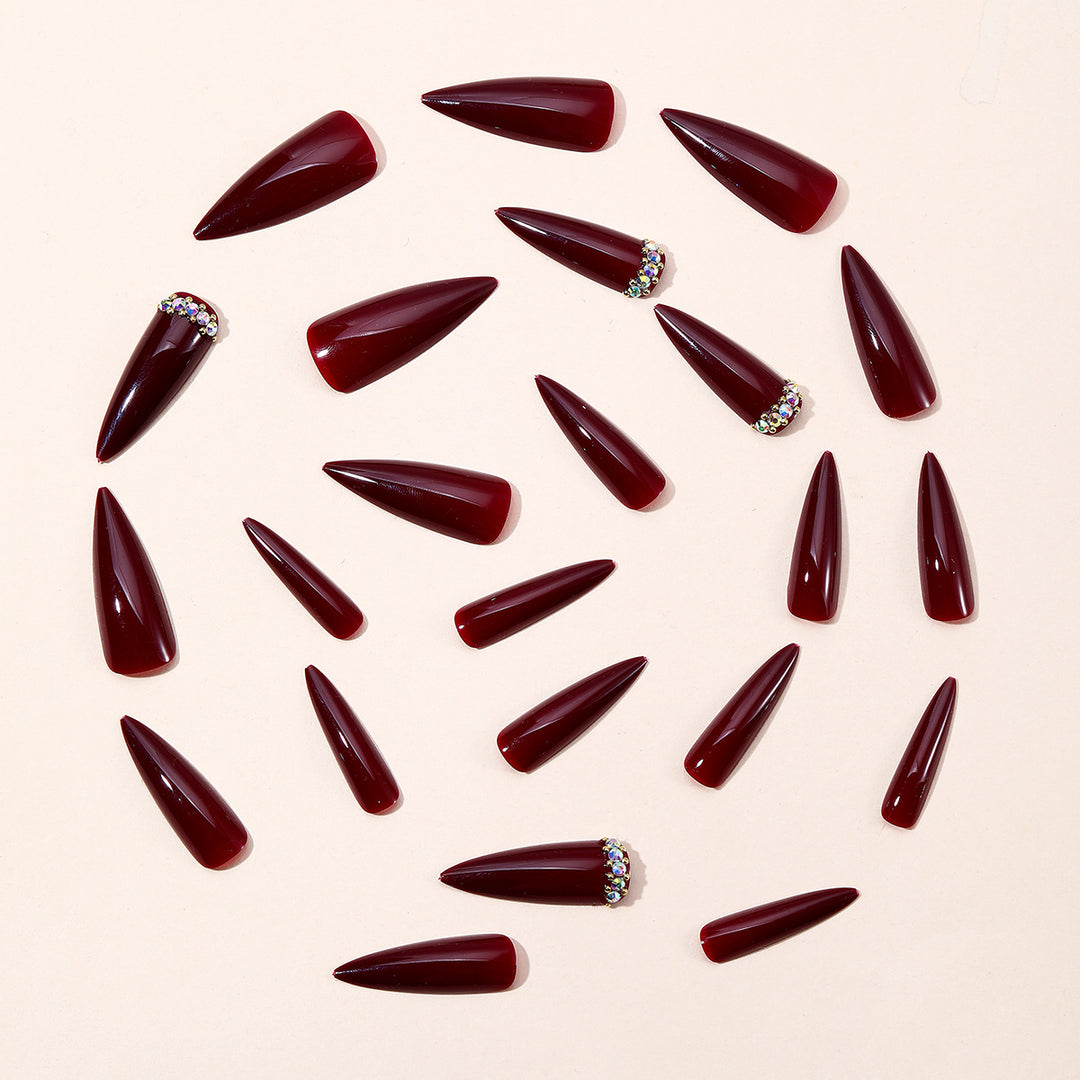 Elegant Stiletto Nail Art Extensions with Glitter Accents Kalsten