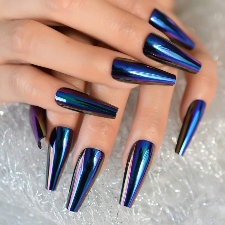 Artificial nail tips with holographic shine Kalsten