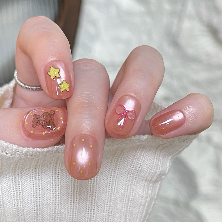 Whimsical Character-Designed Press-On Nail Art Kalsten