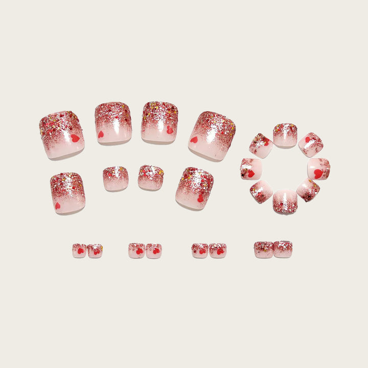 Nail art with sparkling hearts Kalsten