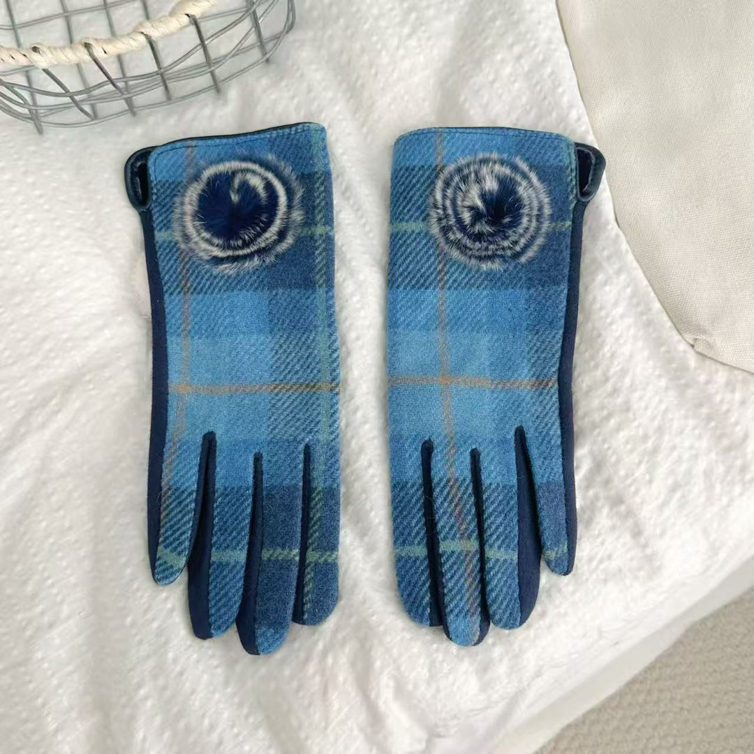 Warm Plaid Pattern Touchscreen Gloves Kalsten