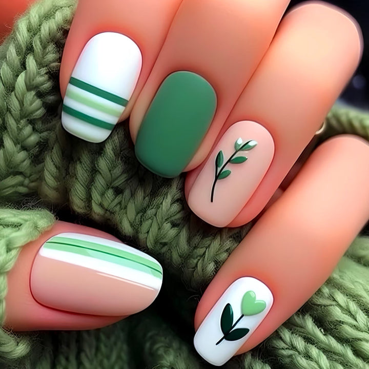 Artistic Botanical Press-On Nail Art Set Kalsten