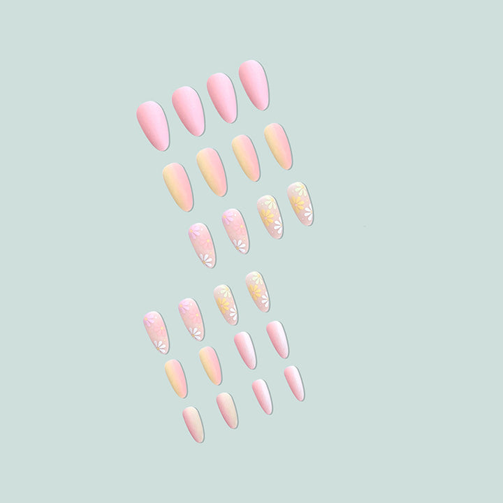 Artistic nail extensions with floral pattern Kalsten