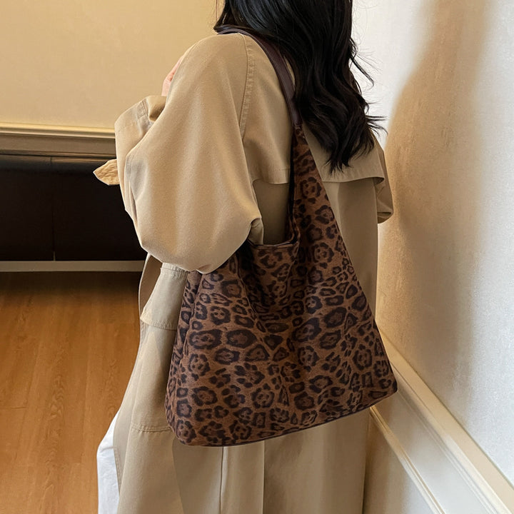 Suede Leopard Print Hobo Bag Kalsten