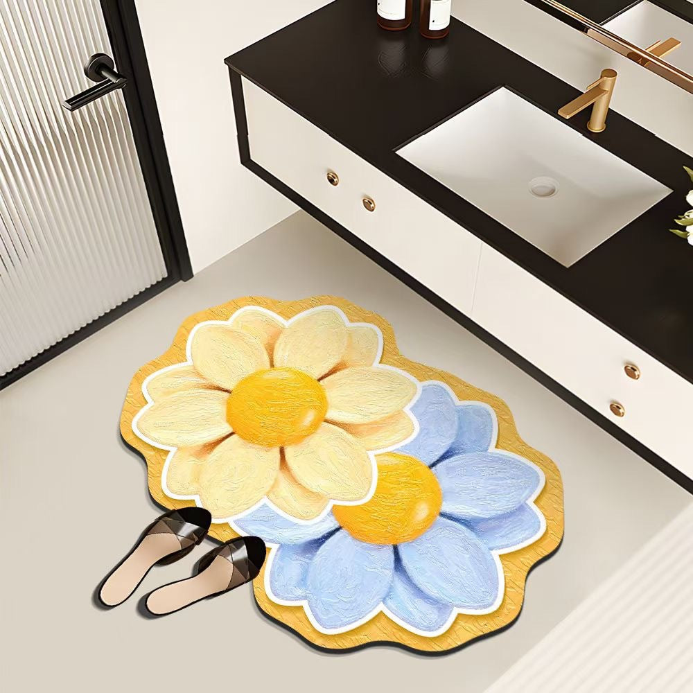Decorative Floral Bath Mat Kalsten