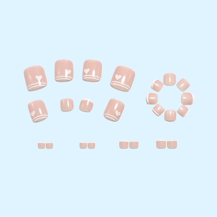 Artificial nails in an elegant design with heart details Kalsten