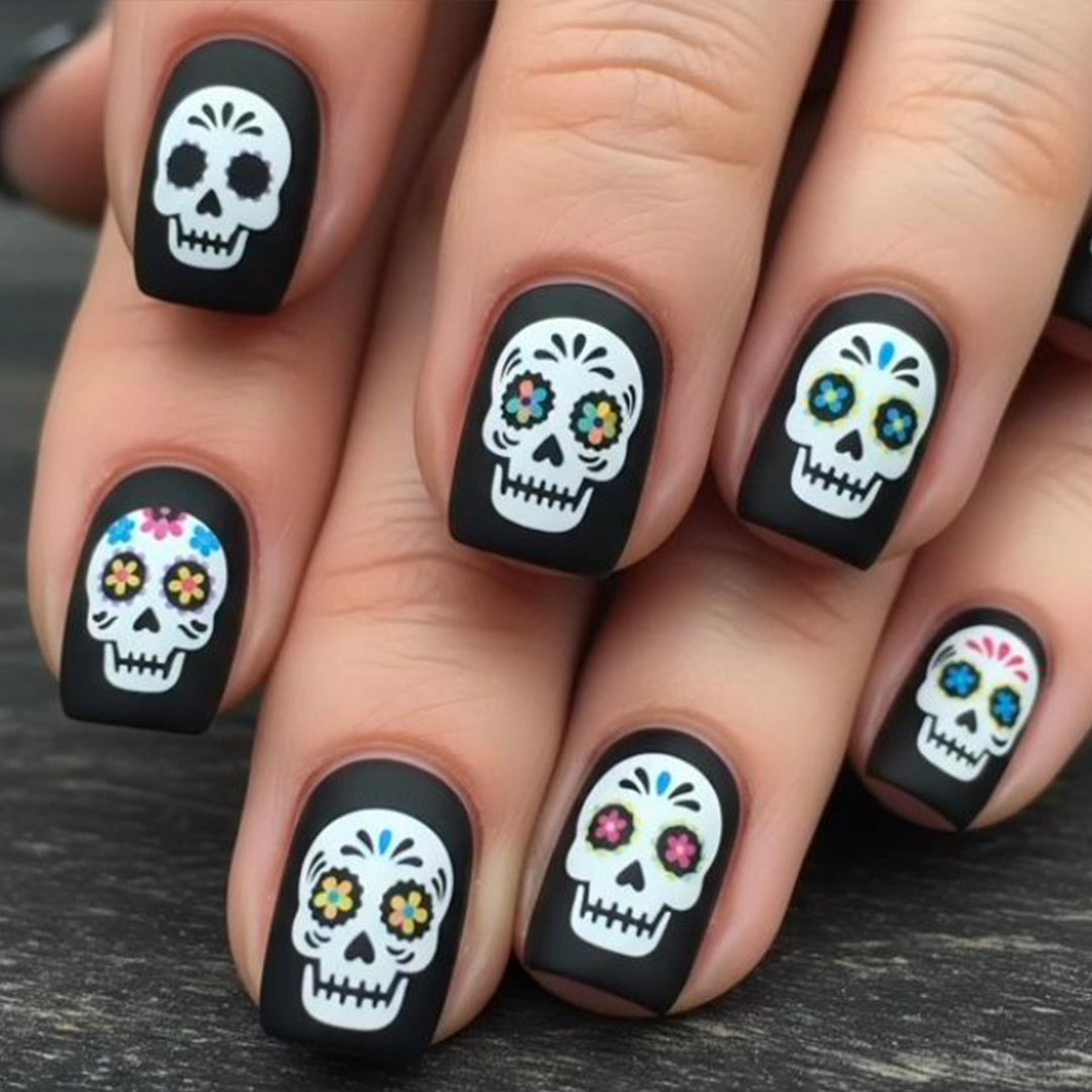 Artistic Skull Design Nail Art Kalsten