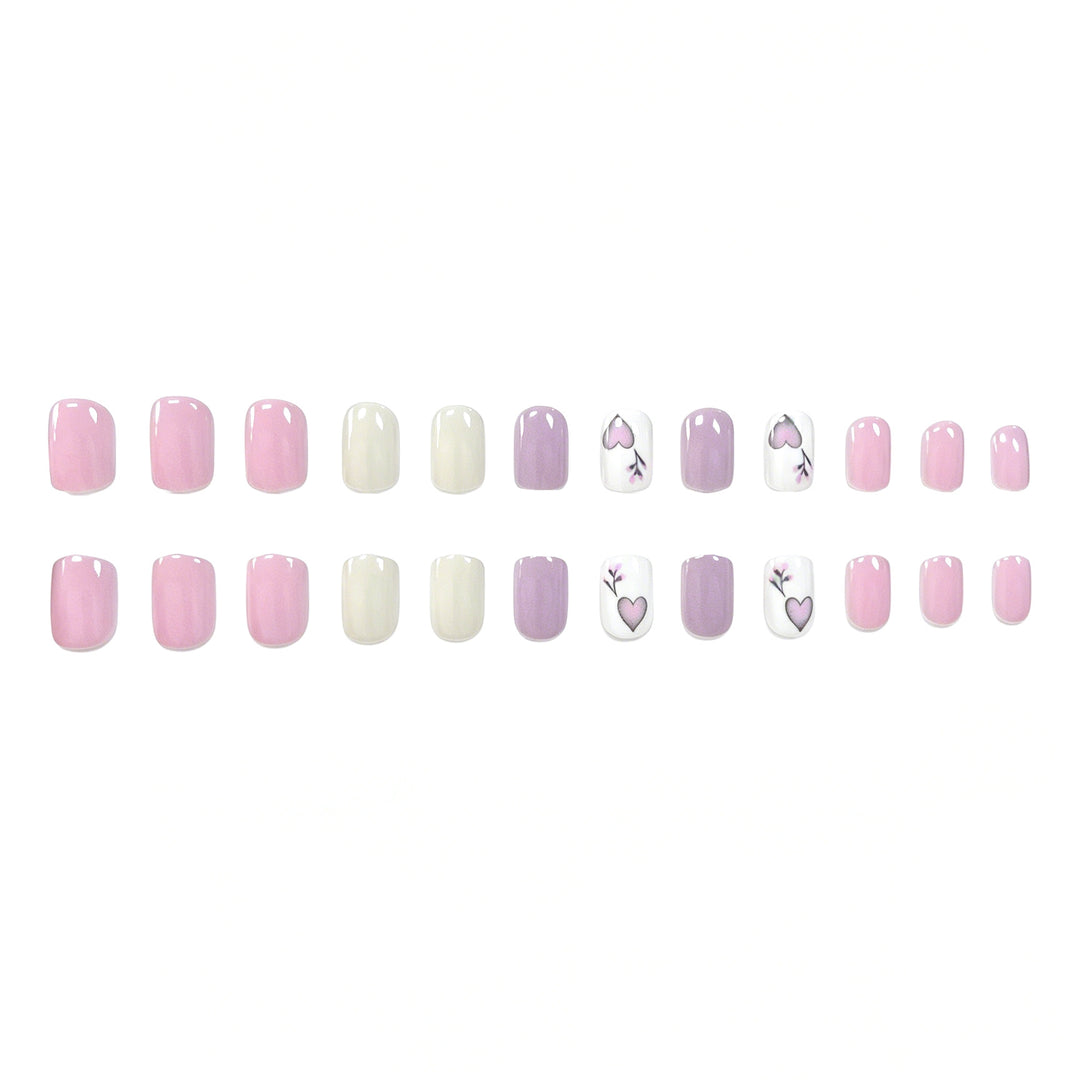 Artistic Heart-Design Nail Art Enhancements Kalsten