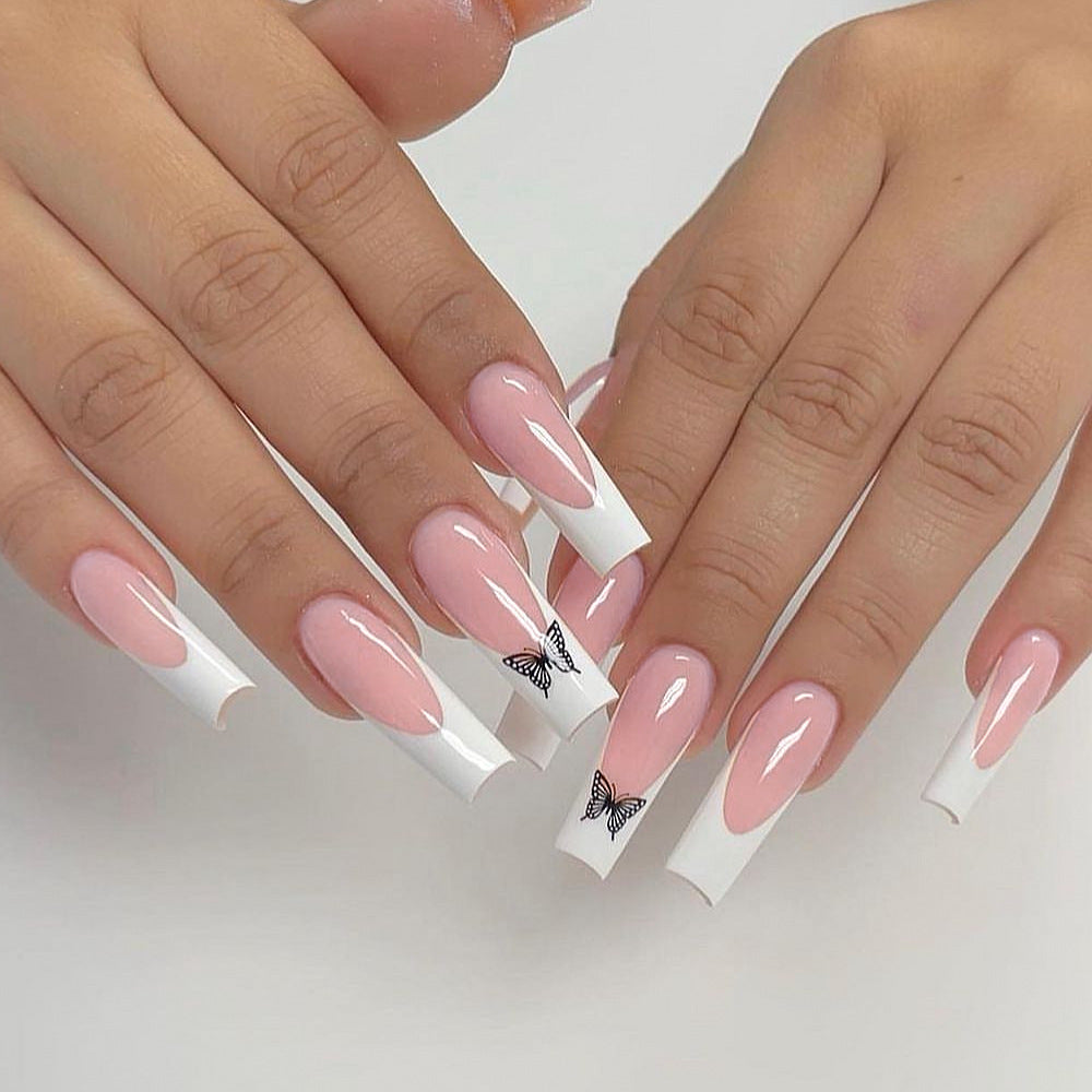 Elegant Butterfly Accent Nail Art Extensions Kalsten