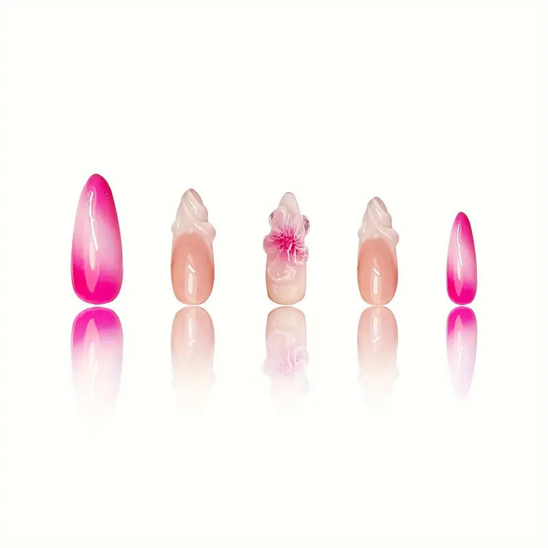 Detailed Floral Press-On Nail Art Kalsten
