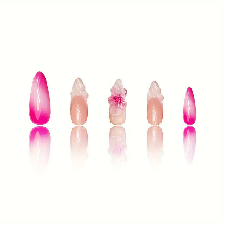 Detailed Floral Press-On Nail Art Kalsten