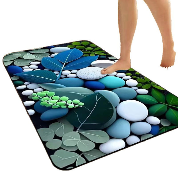 Decorative Stone Pattern Bath Mat Kalsten