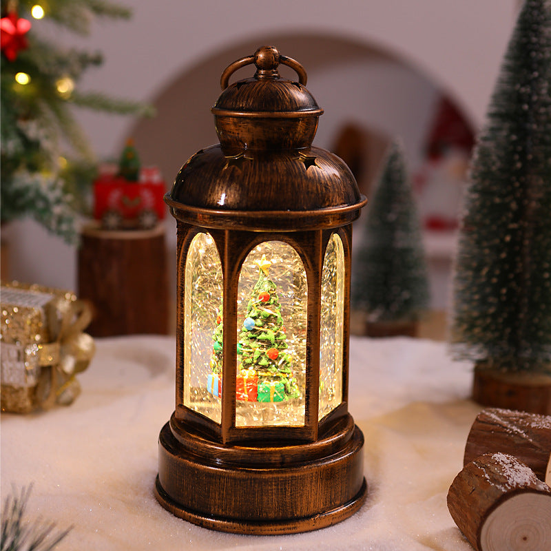 Illuminated Christmas lantern with Santa Claus scene Kalsten