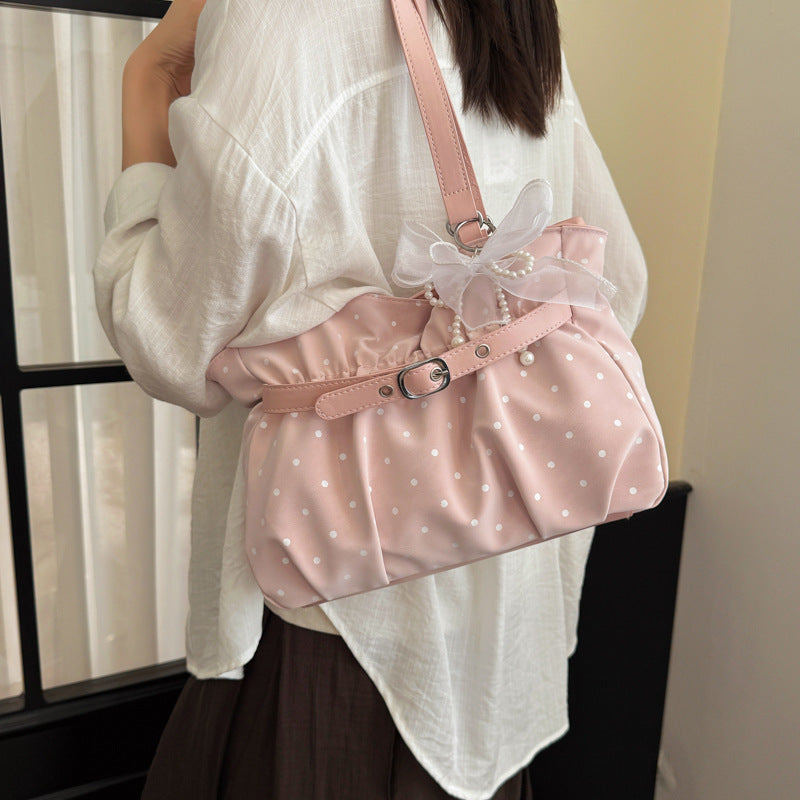 Stylish Soft Fabric Pleated Handbag
