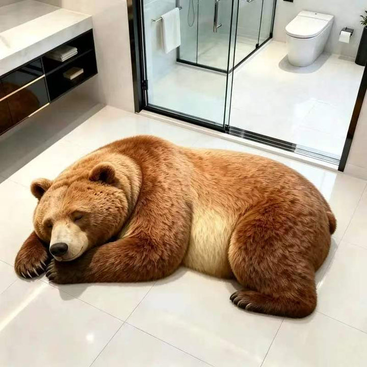 Bear-shaped Plush Floor Mat
