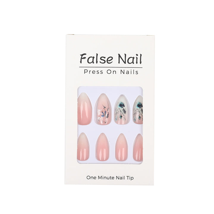 Artificial nails with flower design and shine Kalsten