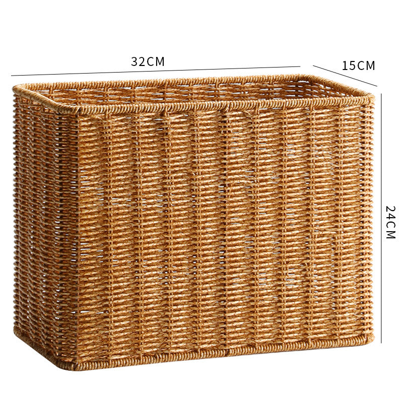 Rectangular Woven Storage Basket with Cut-Out Handles Kalsten