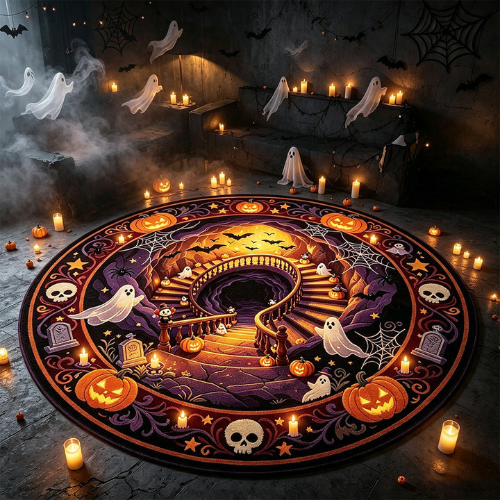 Halloween-Themed Round Area Rug Kalsten