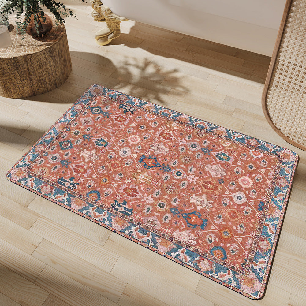 Elegant Floral Pattern Bath Mat Kalsten