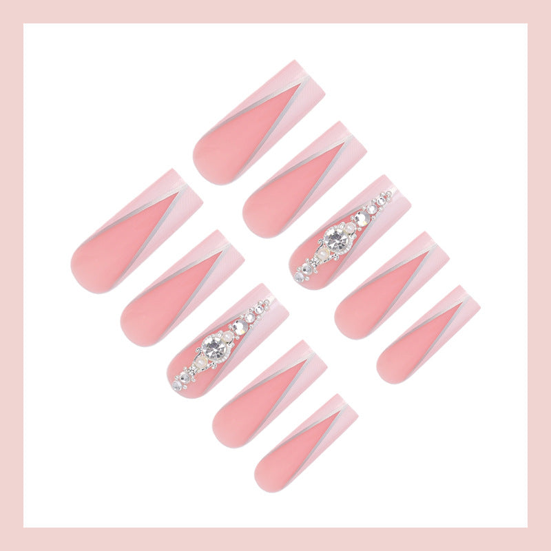 Artificial nails with elegant tips and glitter details Kalsten