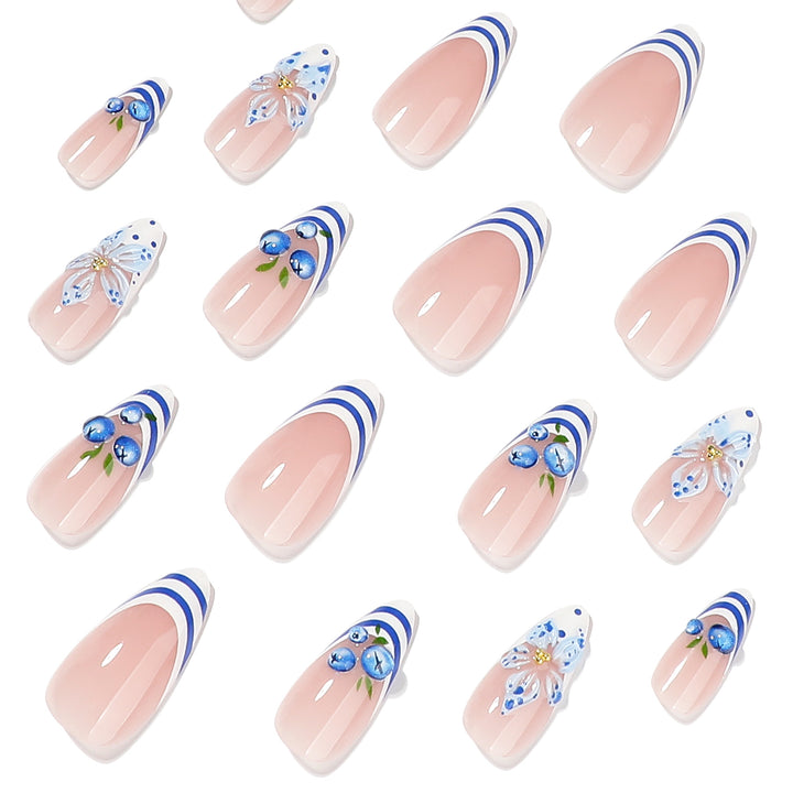 Artful nail design with floral and maritime elements Kalsten