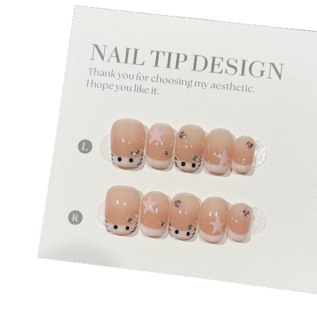 Artificial nails with Creative Animal Designs Kalsten