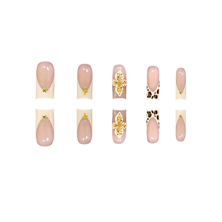 Decorative 3D Floral Press-On Nail Art Kalsten