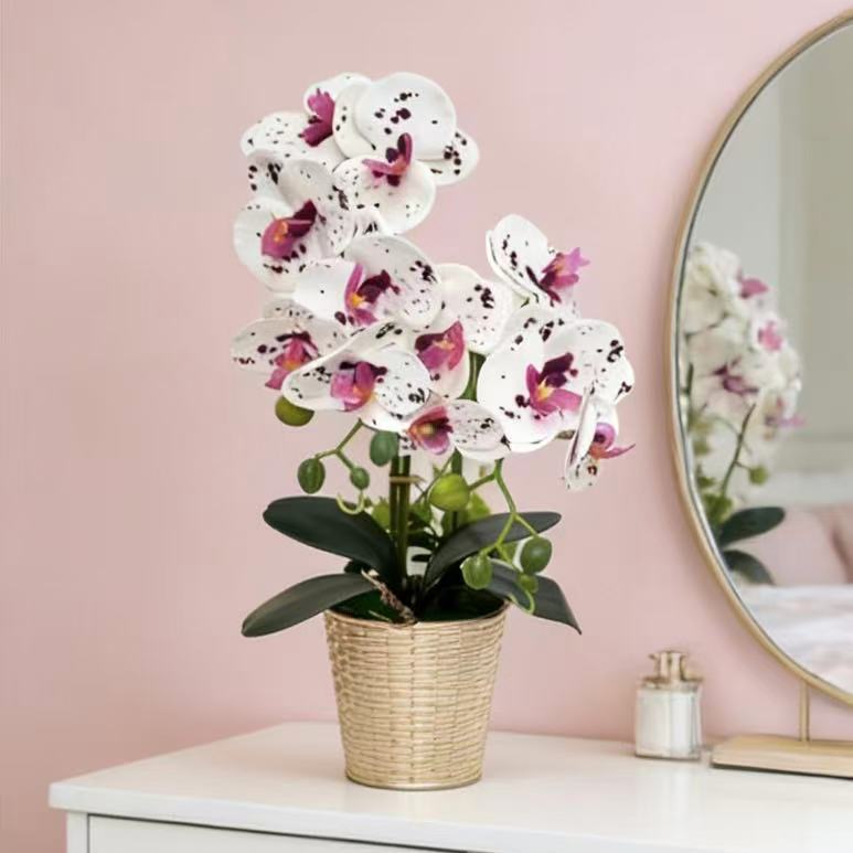 Artificial Orchid Floral Display for Indoor Home Decor