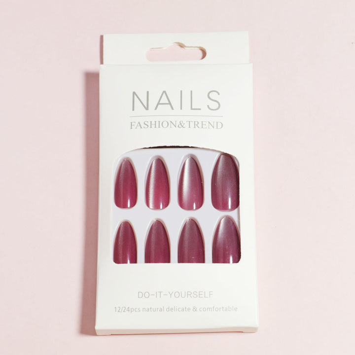 Glossy Almond-Shaped Press-On Nail Set Kalsten 1787225031