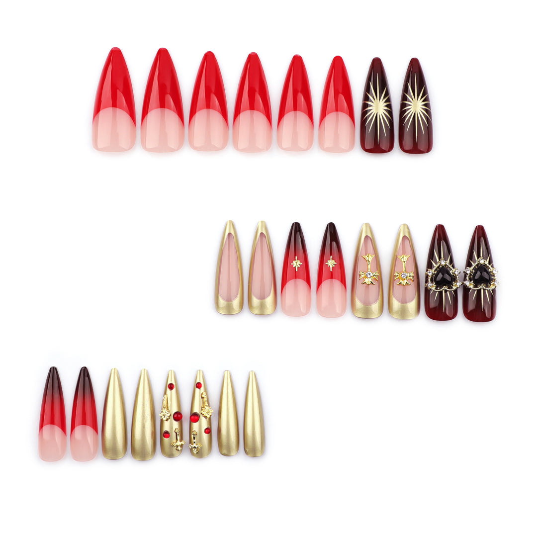 Artful Nail Extensions with Luxurious Decorations Kalsten